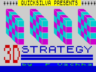 3D Strategy title screen for ZX Spectrum